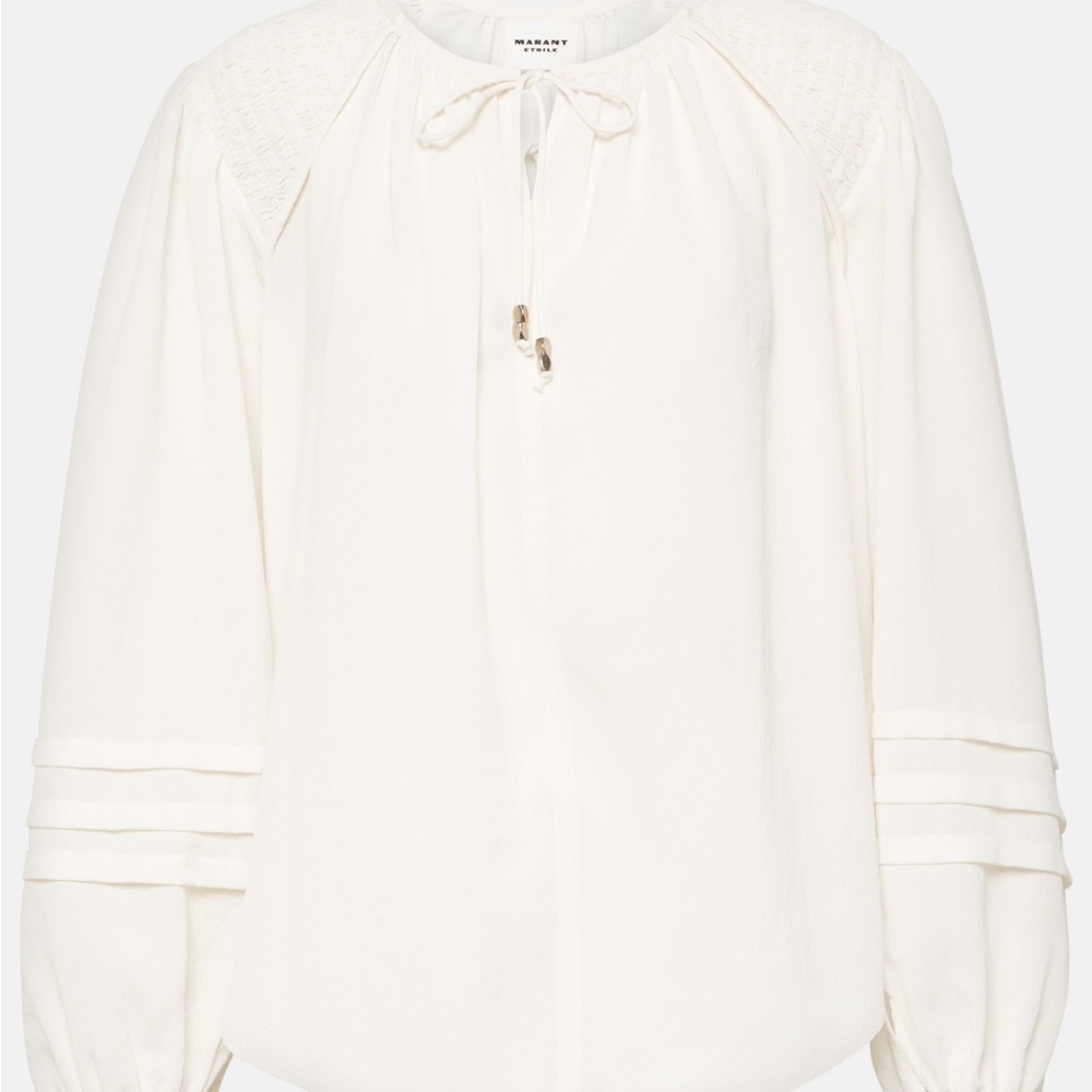 Isabel Marant Lamaya Tie Neck White Blouse